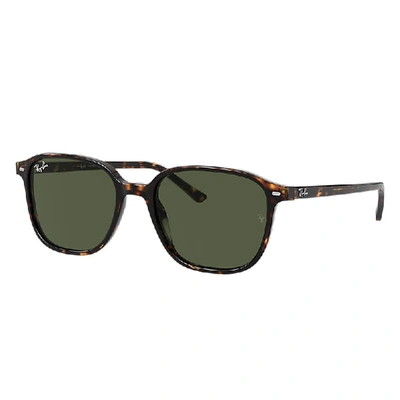 RAY BAN SUNGLASSES UNISEX LEONARD - TORTOISE FRAME GREEN LENSES 51-18