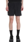 RICK OWENS DOLPHIN BOXERS SHORTS IN BLACK POLYAMIDE,11415282