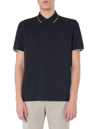 Z Zegna Regular Fit Polo In Blue