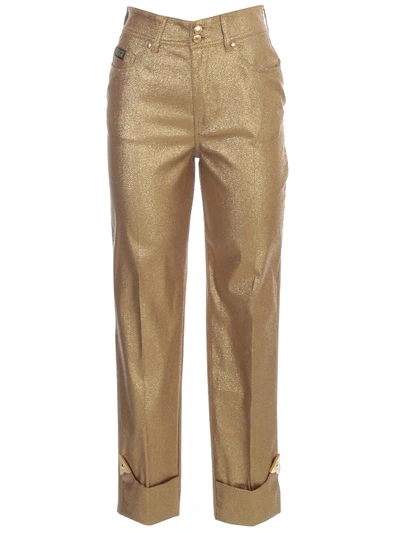Versace Jeans Couture Short Pants W/false Lapel In Gold