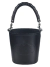 Prada City Heritage Logo Leather Bucket Bag In Nero