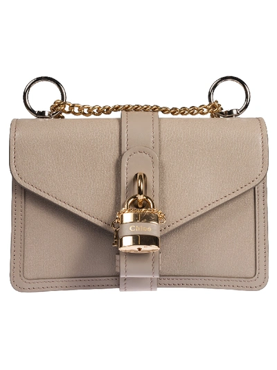 Chloé Pad-lock Detail Shoulder Bag In Grigio