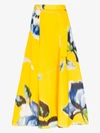 CAROLINA HERRERA FLORAL PRINT SILK MIDI SKIRT,S2011N311RGZ14620052