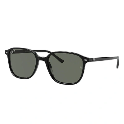 Ray Ban Leonard Sunglasses Black Frame Green Lenses Polarized 51-18