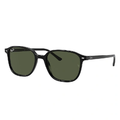 Ray Ban Leonard Sunglasses Black Frame Green Lenses 51-18