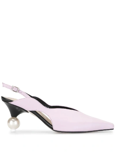 Yuul Yie Doreen 75 Lilac Slingback Leather Pumps