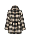 AKRIS WOMEN'S BUFFALO PLAID SILK DRAWSTRING PARKA,0400012170540