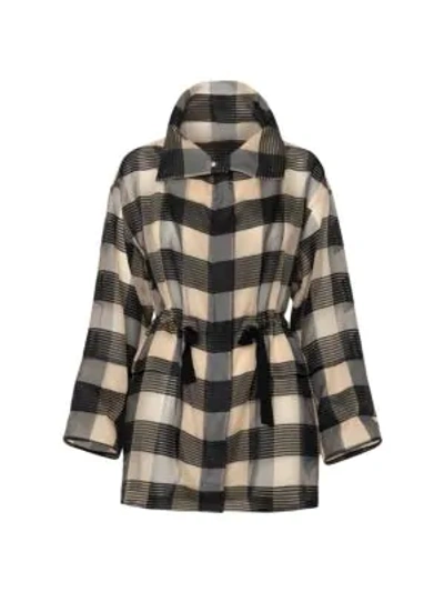 Akris Checked Mulberry Silk-organza Jacquard Jacket In Neutral