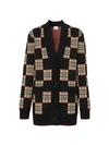 BURBERRY WOMEN'S PAISLEE CHECKERBOARD WOOL-BLEND CARDIGAN,0400012667349