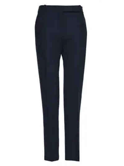 Valentino Wool & Silk Pants In Navy