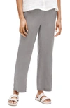 EILEEN FISHER STRAIGHT LEG ORGANIC LINEN ANKLE PANTS,S0RII-P4510P