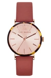 TED BAKER PHYLIPA LEATHER STRAP WATCH, 37MM,BKPPHF914OT
