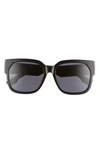 Dior 58mm Special Fit Butterfly Sunglasses In Black/ Grey