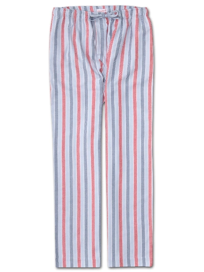 Derek Rose Kelburn Striped Brushed-cotton Pyjama Trousers In Blue