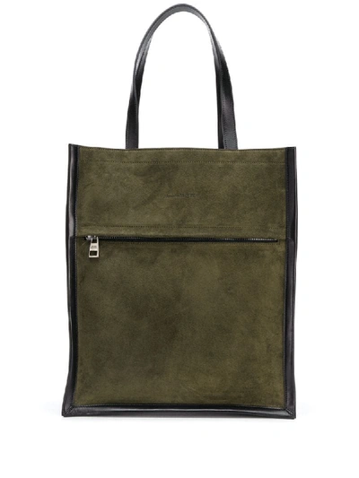 Alexander Mcqueen Leather-trimmed Suede Tote Bag In Green