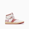 Rhude Man Sneakers Red Size 9 Leather In White