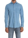 Aspesi Garment Dyed Linen Classic Shirt In Light Blue