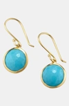 Ippolita 18kt Yellow Gold Small Lollipop Turquoise Drop Earrings In Yellow Gold/turquoise