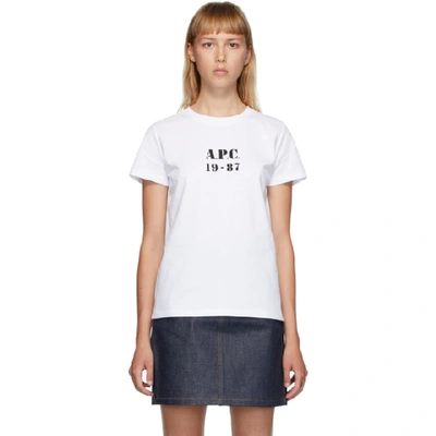 A.p.c. Logo Print T-shirt In White