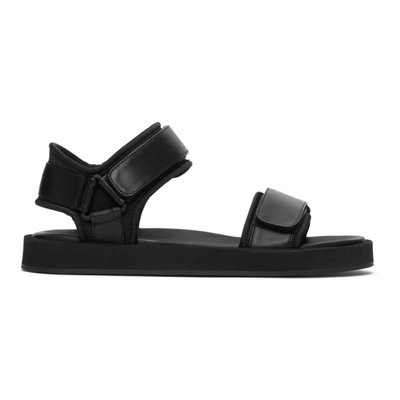 The Row Hook And Loop Nappa-leather Sandals In Black