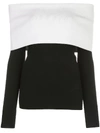 PROENZA SCHOULER TWO-TONE OFF-THE-SHOULDER TOP