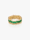 SUZANNE KALAN 18K YELLOW GOLD EMERALD AND DIAMOND ETERNITY RING,BAR583YG14850182