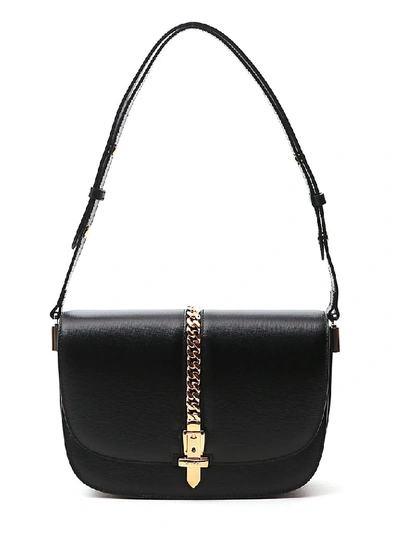 Gucci Sylvie Black Leather Shoulder Bag