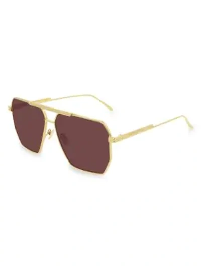 Bottega Veneta 60mm Navigator Sunglasses In Gold