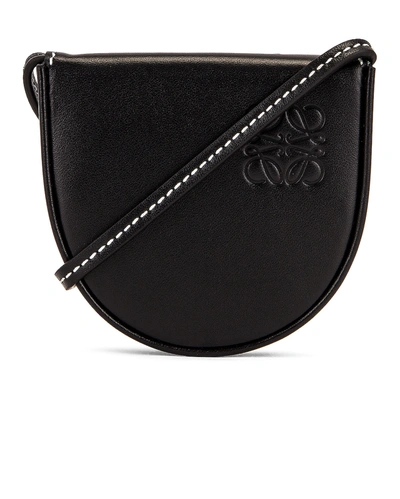 Loewe Heel Pouch Mini Leather Wallet In Black