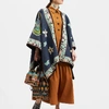 La Doublej Butterfly Blu Print Poncho In Butterfly Blu