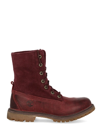 Pre-owned Timberland Shoe In Burgundy