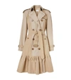 BURBERRY RUFFLE-HEM TRENCH COAT,15512148