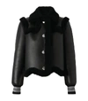 BURBERRY SHEARLING-TRIMMED LEATHER JACKET,15513164