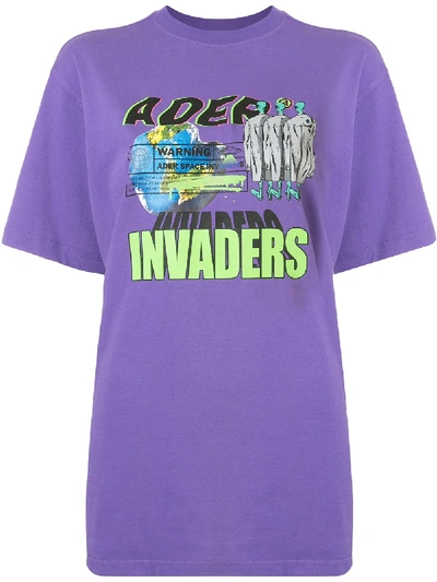 Ader Error Invaders Graphic-print T-shirt In Purple