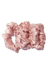 Slip Pure Silk 3-pack Hair Ties In Pink
