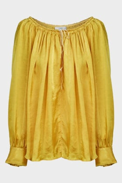 Forte Forte Tie-detail Satin Blouse In Yellow