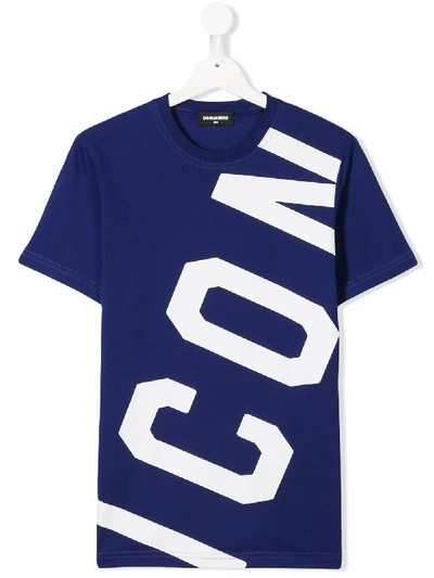 Dsquared2 Teen Icon Print T-shirt In Blue