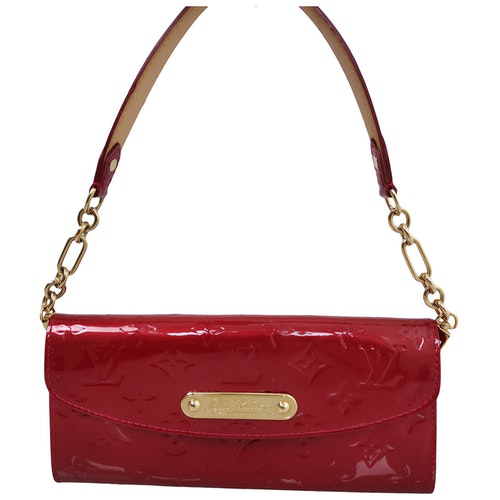 Pre-Owned Louis Vuitton Sunset Boulevard Red Patent Leather Clutch Bag