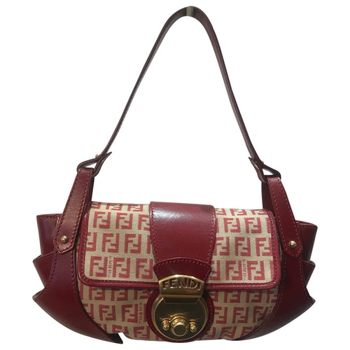 Pre-Owned Fendi Burgundy Cloth Handbag | ModeSens