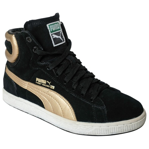 puma black leather trainers