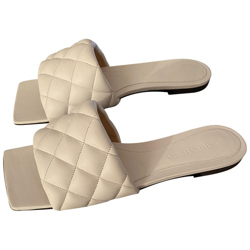 bottega white sandals