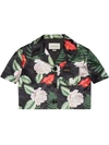 GUCCI CROPPED FLORAL SHIRT JACKET
