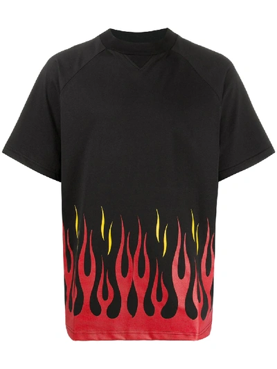 Omc Flame Print T-shirt In Black
