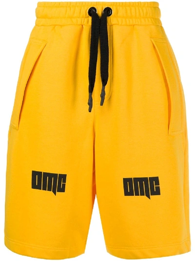 Omc Logo Print Track Shorts In Yellow