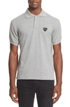 Comme Des Garçons Men's Heart Polo Shirt In Grey