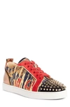 Christian Louboutin Louis Junior Spikes Sneaker In Version Multi/ Red