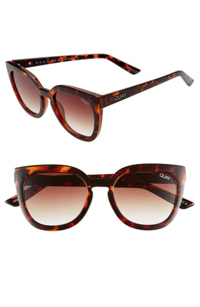 Quay Noosa 55mm Cat Eye Sunglasses In Tortoise/ Brown Fade