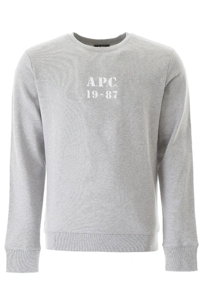 Apc Logo Long-sleeve Sweatshirt In Grey