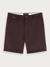 Scotch & Soda Pima Cotton Chino Shorts In Black