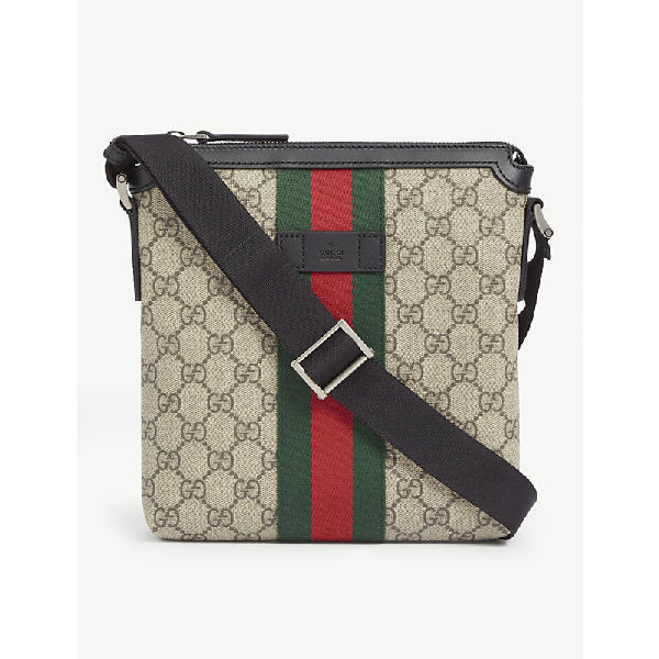 Gucci Supreme Logo Canvas Flight Bag In Beige | ModeSens